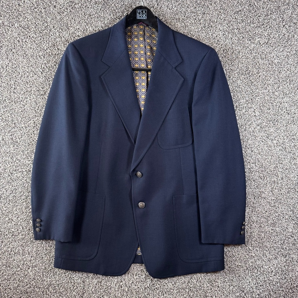 VTG Hart Schaffner & Marx Blazer Mens 42R Navy‎ Blue Desert Classic Sportcoat